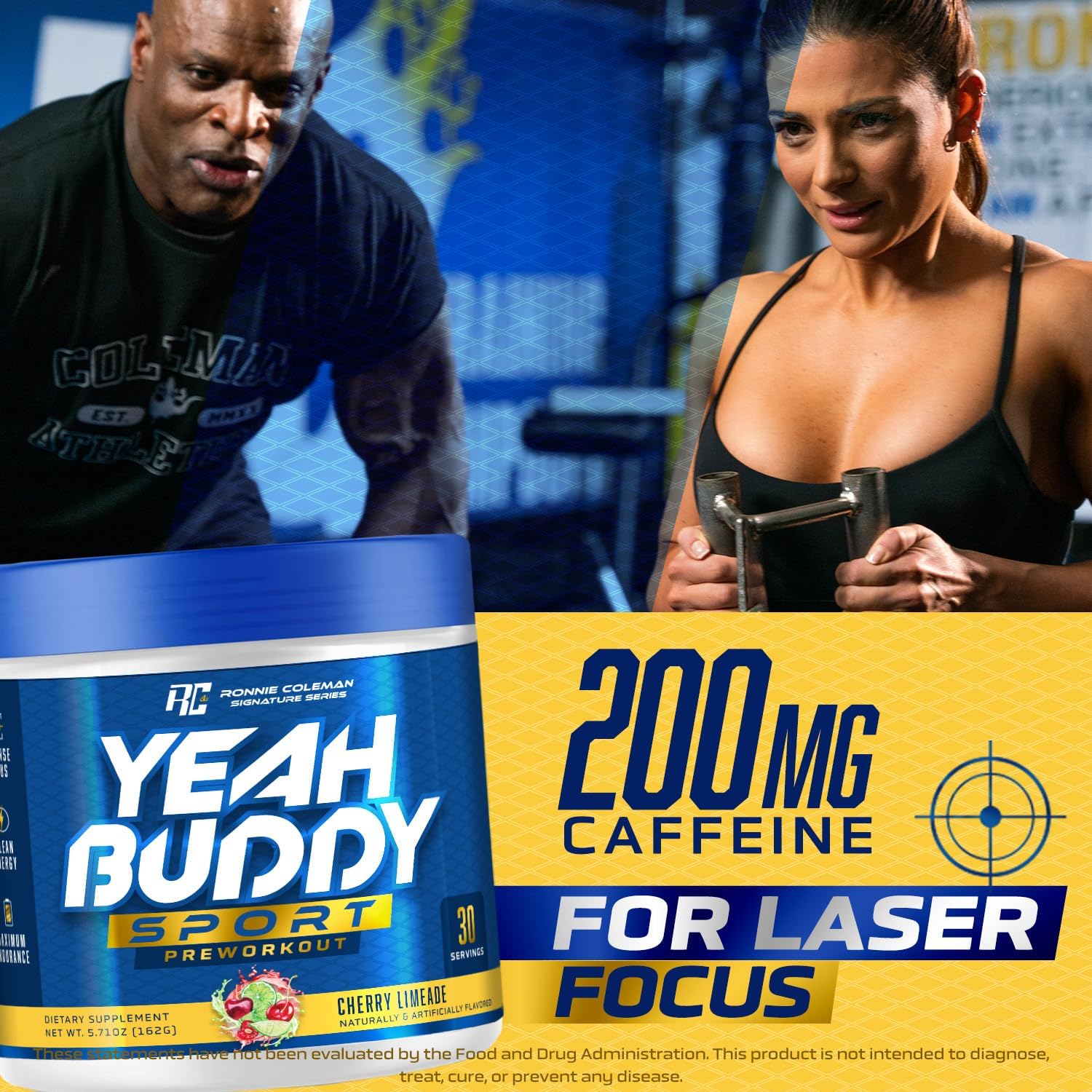 Ronnie Coleman Signature Series NEW Pre Workout Powder for Women & Men, Preworkout w/Amino Acid Beta Alanine, L Citrulline, Caffeine for Energy Support, Endurance & Focus (Lemon Splash)