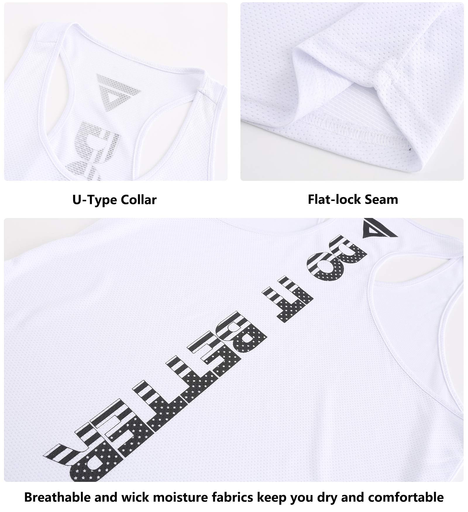 Boyzn Men's Dry Fit Y-Back Muscle Workout Tank Tops Gym Muscle Tee Athletic Training Gym Tank Top Fitness Bodybuilding Sleeveless T Shirts White-XL