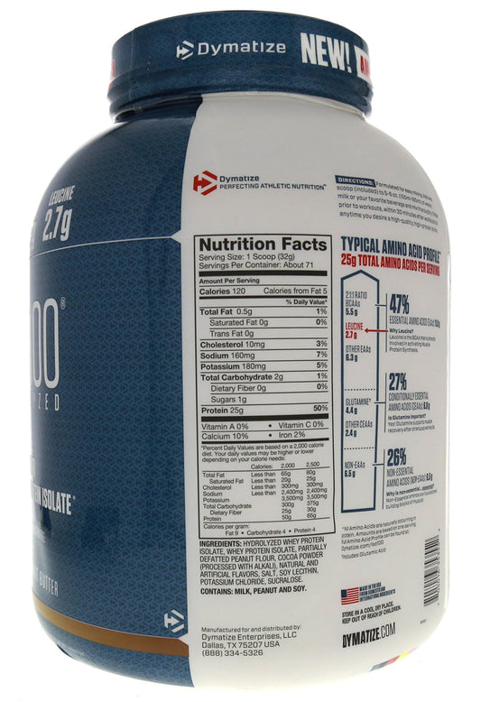 Dymatize ISO 100 Whey, Chocolate PB, 5 lb