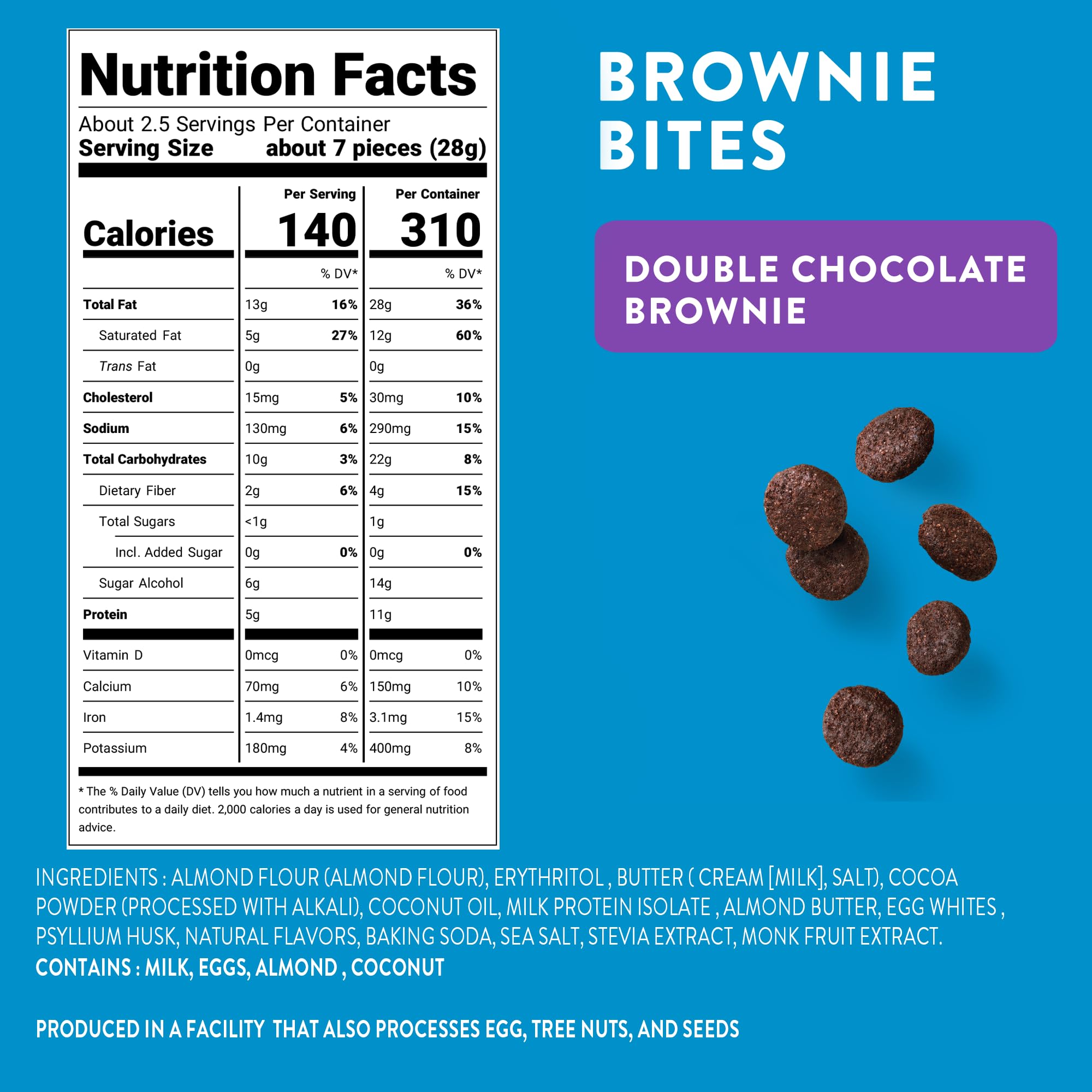 HighKey Sugar Free Cookies Variety Pack - 6.75oz Keto Snacks Zero Carb No Sugar 3-Pack Chocolate Chip Cookie, Snickerdoodle, Brownie Bites Low Carb Gluten Free Diabetic Snack Diet Friendly Food Sweets