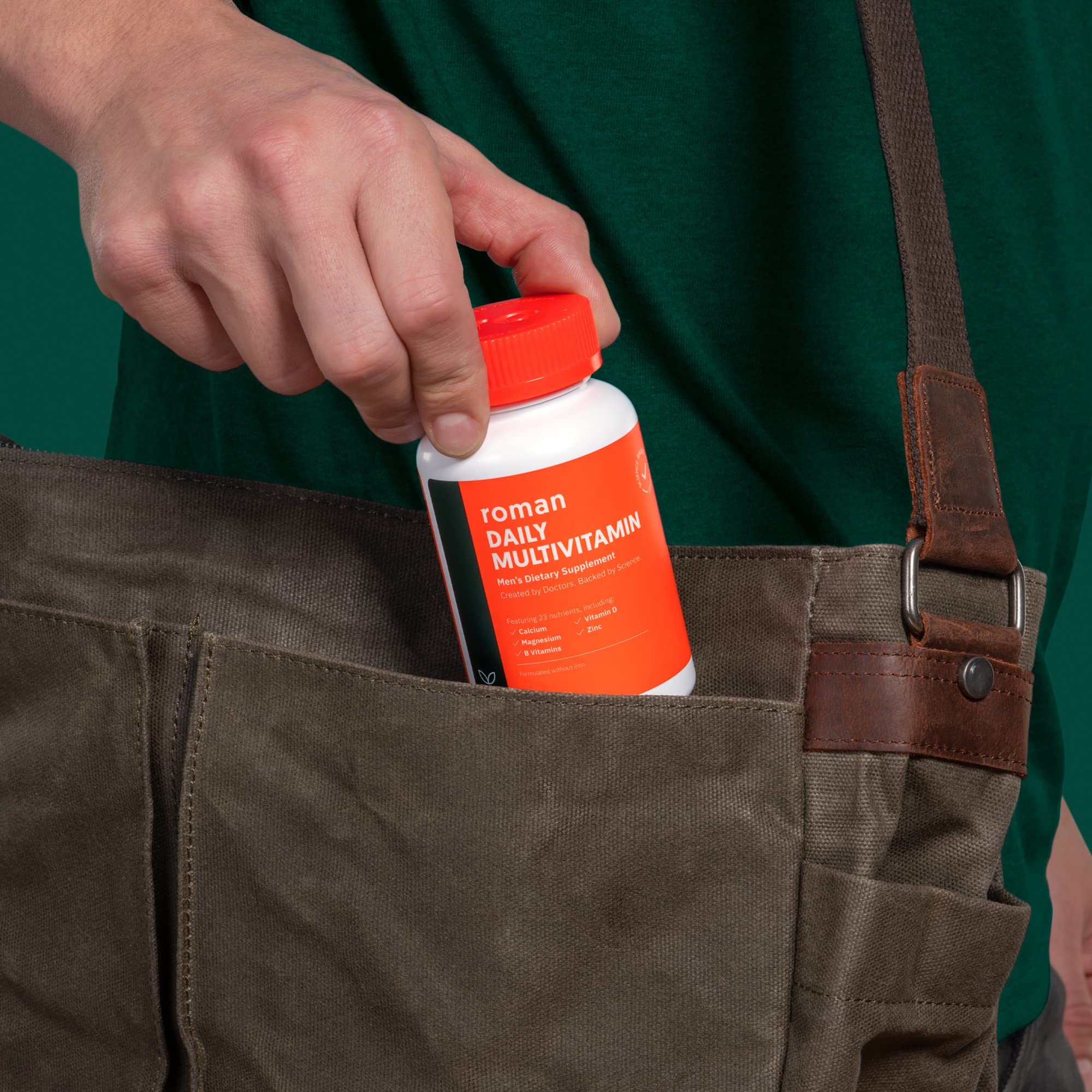 ROMAN Daily Multivitamin for Men | Supports Physical Activity, Brain + Heart Health, and Immune System with 23 Key Nutrients Including Calcium, Magnesium, and Zinc | 30-Day Supply (60 Tablets)