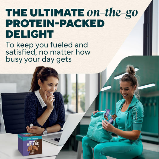 Myprotein Protein Bars, Crispy Wafers, 15g High Protein Snacks, Box of 10 Chocolate Wafers Packs, Milk & Whey Isolate, Delicious Light & Crunchy Snack Bars
