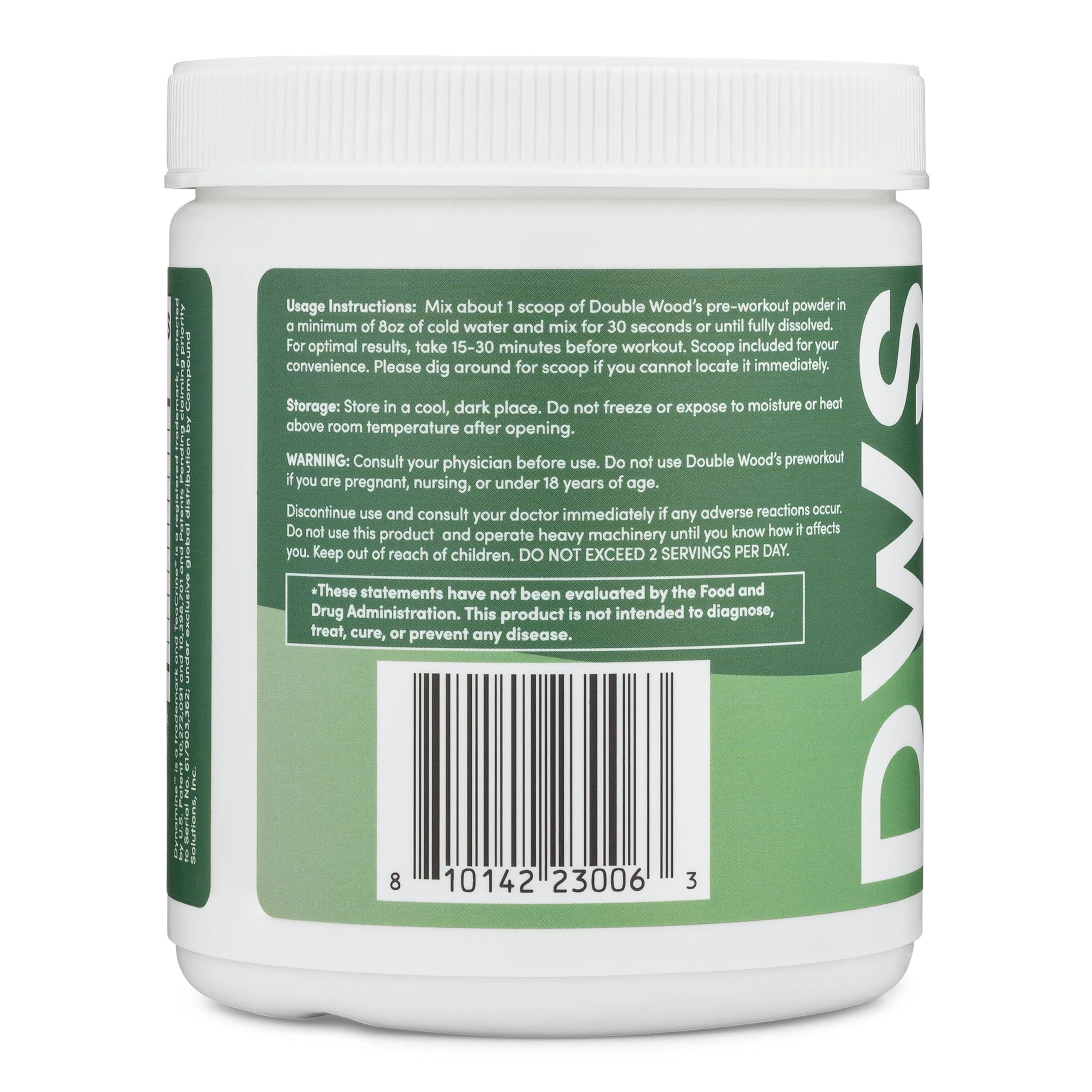 Pre Workout Powder for Men & Women (30 Servings of Caffeine, Beta Alanine, L-Citrulline, Dynamine, L-Theanine, Taurine, Theacrine, & More) Preworkout Powder with Scoop by Double Wood (Watermelon Lime)