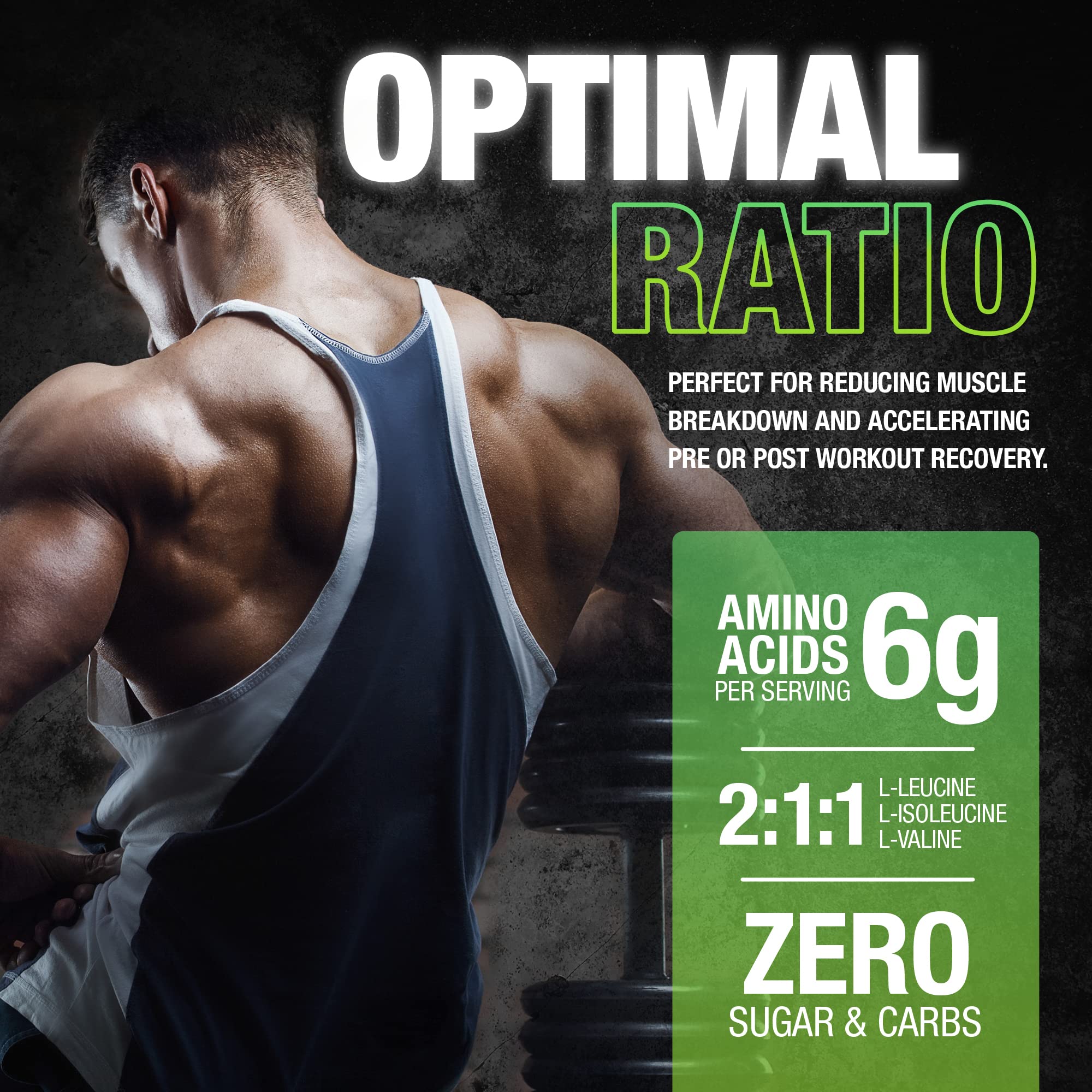 Nutrex Research - BCAA Powder 6000 Amino Acid - 6 Grams of BCAAs Amino Acids Supplement for Post Workout Recovery & Muscle Growth - Amino Energy Workout Recovery Drink (Green Apple - 30 Servings)