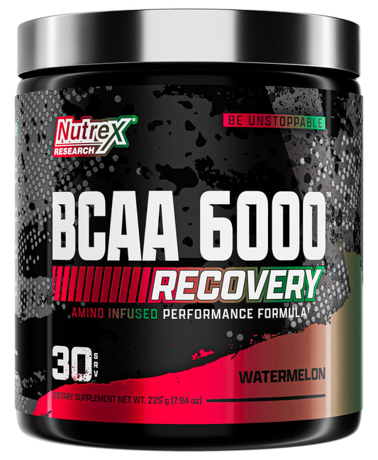 Nutrex Research - BCAA Powder 6000 Amino Acid - 6 Grams of BCAAs Amino Acids Supplement for Post Workout Recovery & Muscle Growth - Amino Energy Workout Recovery Drink (Watermelon - 30 Servings)