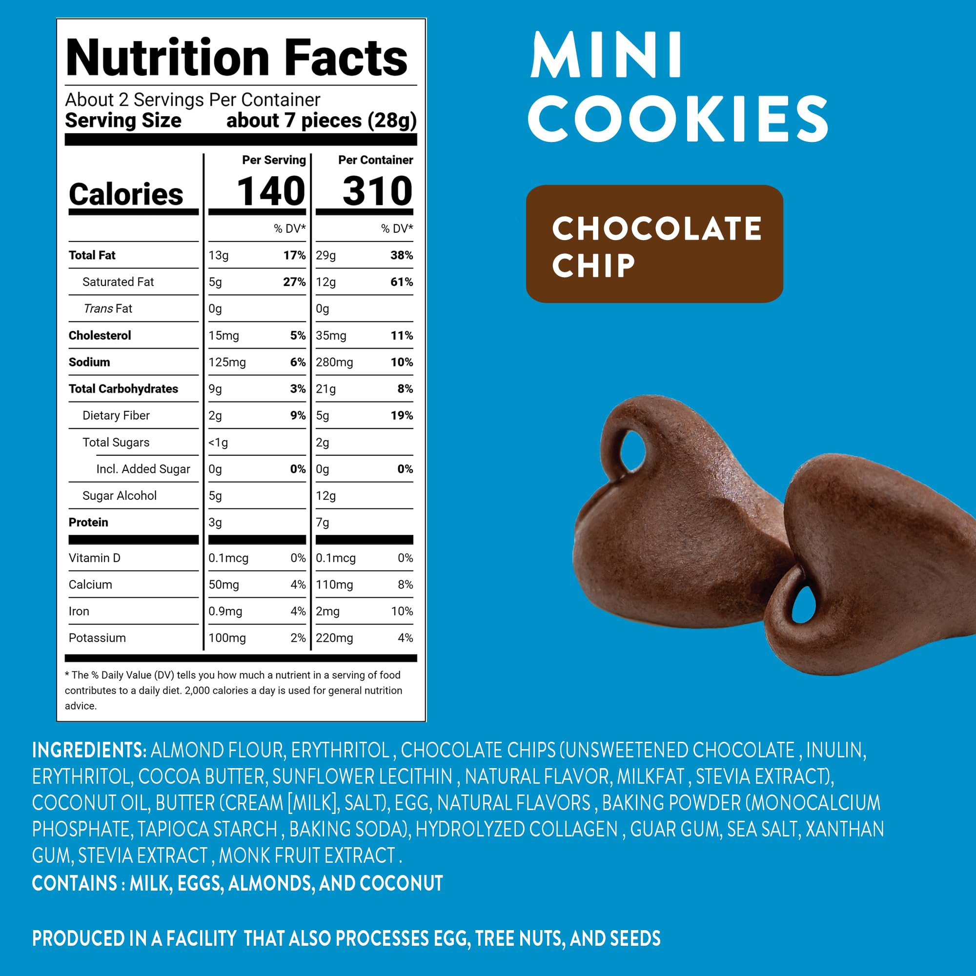 HighKey Sugar Free Cookies Variety Pack - 6.75oz Keto Snacks Zero Carb No Sugar 3-Pack Chocolate Chip Cookie, Snickerdoodle, Brownie Bites Low Carb Gluten Free Diabetic Snack Diet Friendly Food Sweets