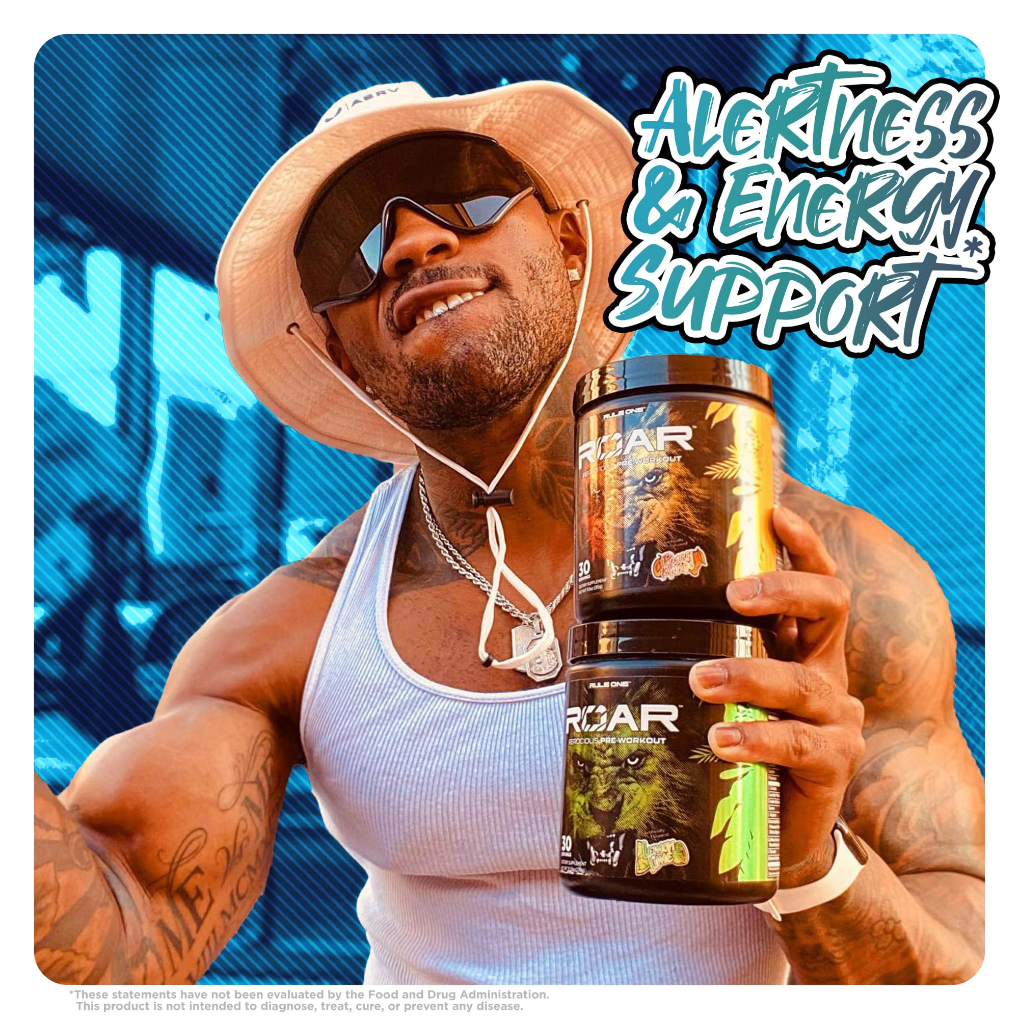 Rule 1 Roar - Pre-Workout Powder with Creatine, Beta-Alanine, Citrulline, Electrolytes & Caffeine
