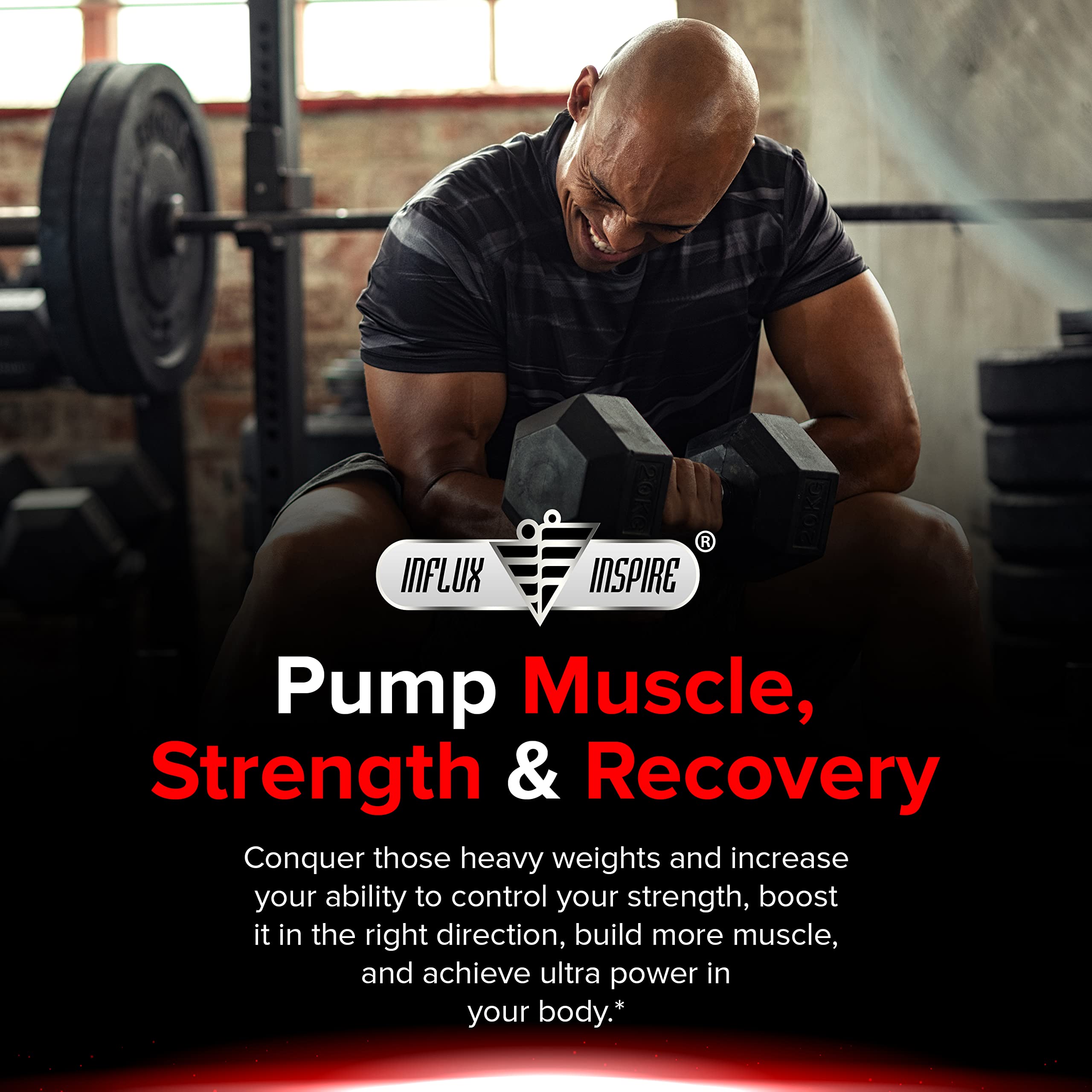 Influx Inspire Testosterone Booster for Men - Test Booster for Stamina, Endurance & Strength - 60 Capsules