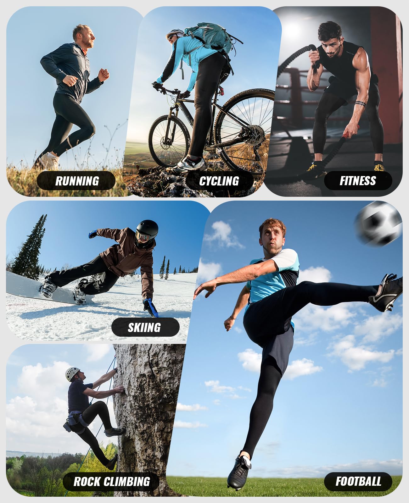 Niksa 1/3 Pack Men's Compression Pants with Pocket, Performance Athletic Sports Leggings & Gym Tights for Running Yoga Basketball Workout Sports Black