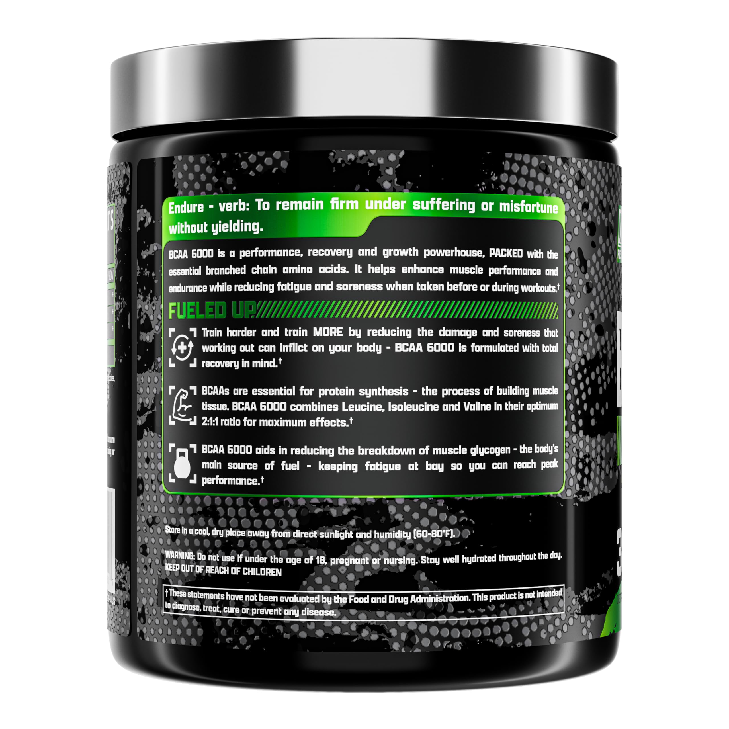 Nutrex Research - BCAA Powder 6000 Amino Acid - 6 Grams of BCAAs Amino Acids Supplement for Post Workout Recovery & Muscle Growth - Amino Energy Workout Recovery Drink (Green Apple - 30 Servings)