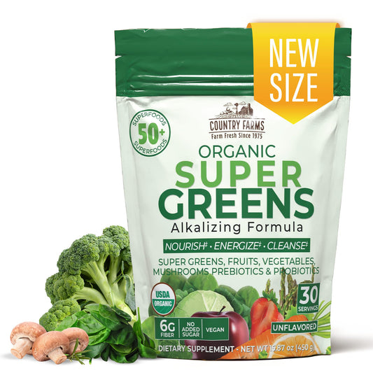 Country Farms Super Greens, Natural Flavor, 30 Servings