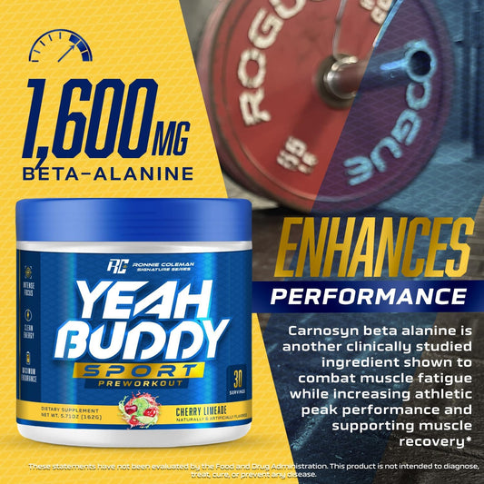Ronnie Coleman Signature Series NEW Pre Workout Powder for Women & Men, Preworkout w/Amino Acid Beta Alanine, L Citrulline, Caffeine for Energy Support, Endurance & Focus (Lemon Splash)