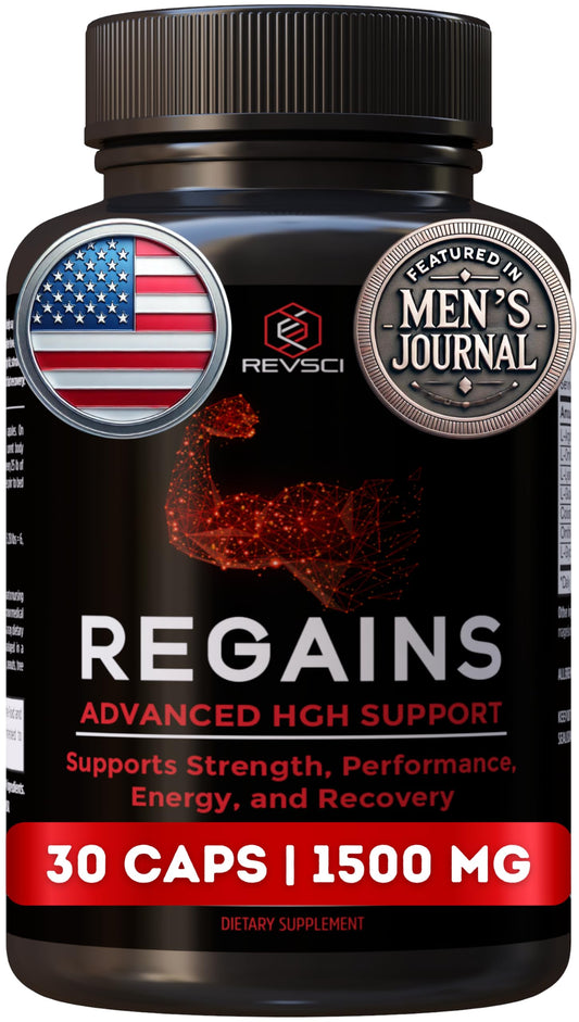 HGH Supplements for Men & Women - Regains Starter Pack, Natural Anabolic Muscle Growth Building GH & Human Growth Hormone for Men, Muscle Builder for Men, Muscle Recovery Supplement, 30 Protein Pills