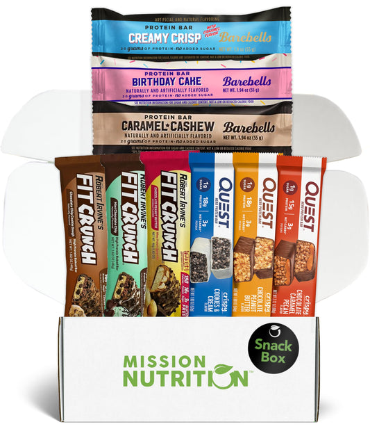 High Protein Bars, Fit Crunch & Quest Hero Bar Variety Box: High Protein Snack, Low Sugar, Low Carb, Keto Friendly- Sampler Pack of 9 Bars
