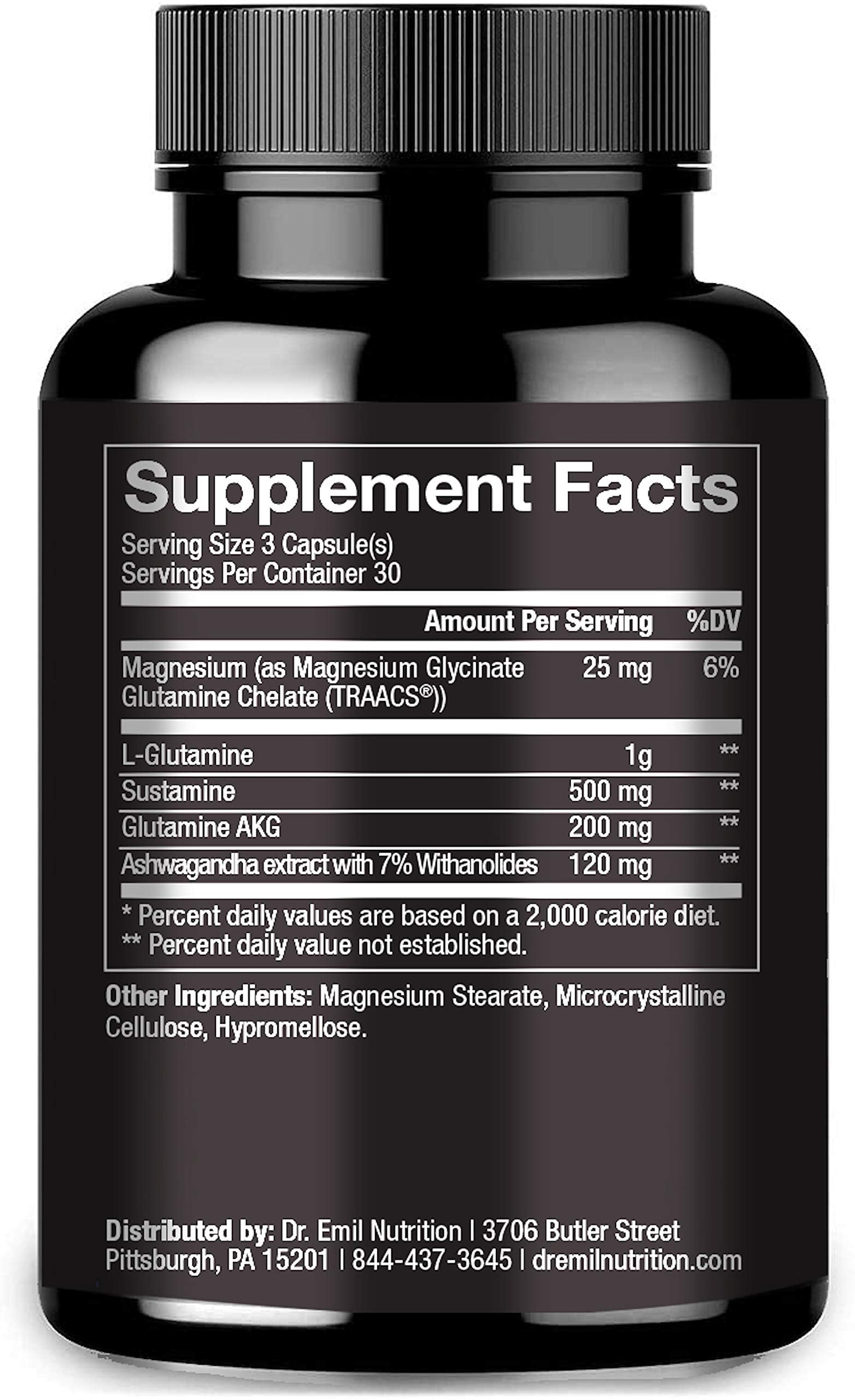 DR. EMIL NUTRITION Fortis Post-Workout Recovery Capsule for Men with L-Glutamine and Sustamine to Support Muscle Recovery & Immune Health, 30 Servings
