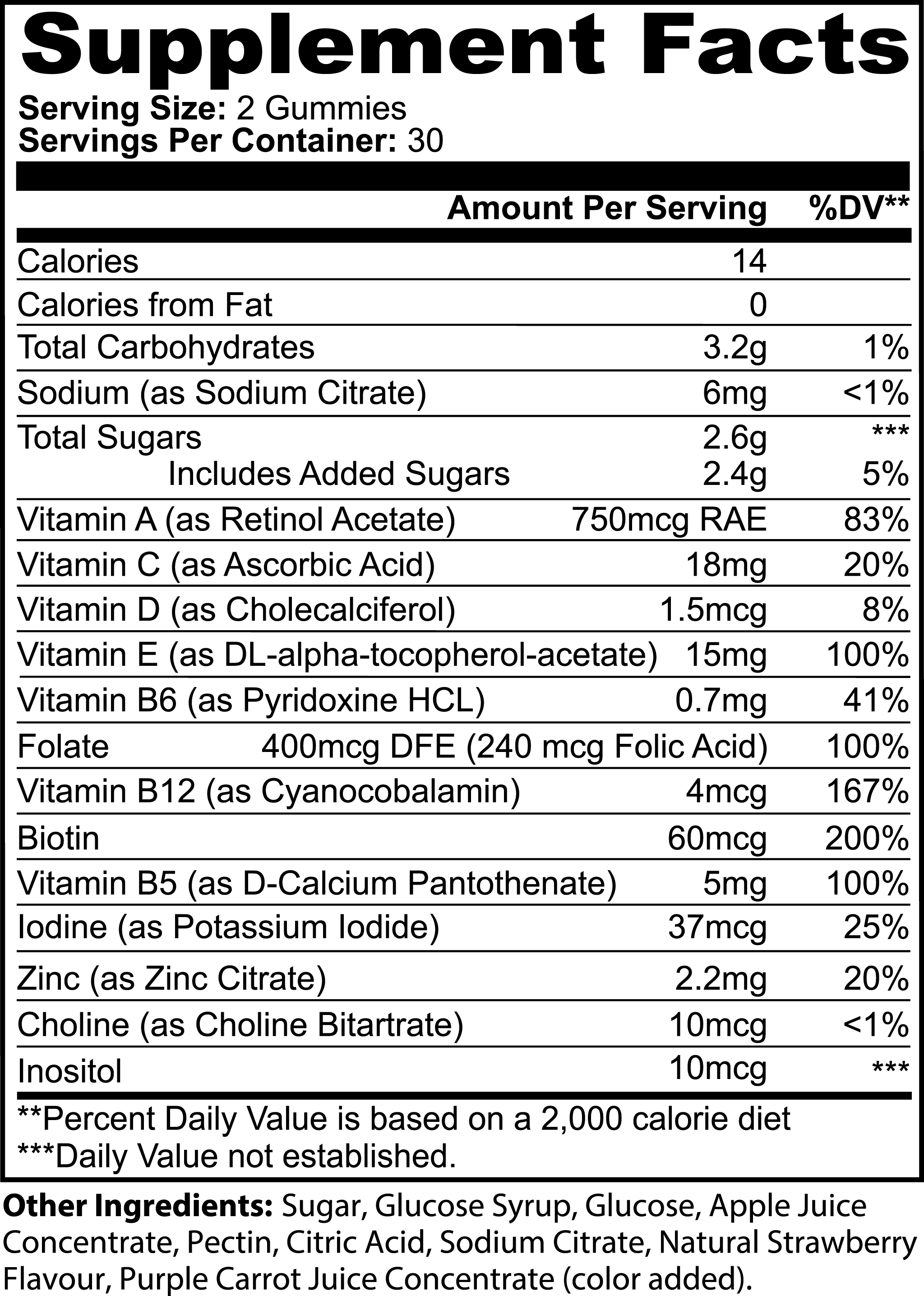 Multivitamin gummies