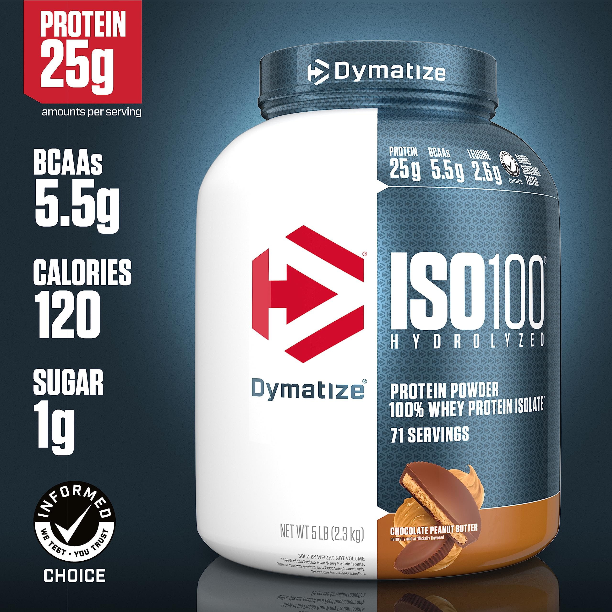 Dymatize ISO 100 Whey, Chocolate PB, 5 lb