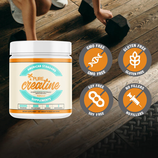 American Standard Supplements Pure Creatine Monohydrate Micronized Powder - Micronized Creatine Monohydrate Powder - Unflavored - 5000mg per Serving - 60 Servings (300g)