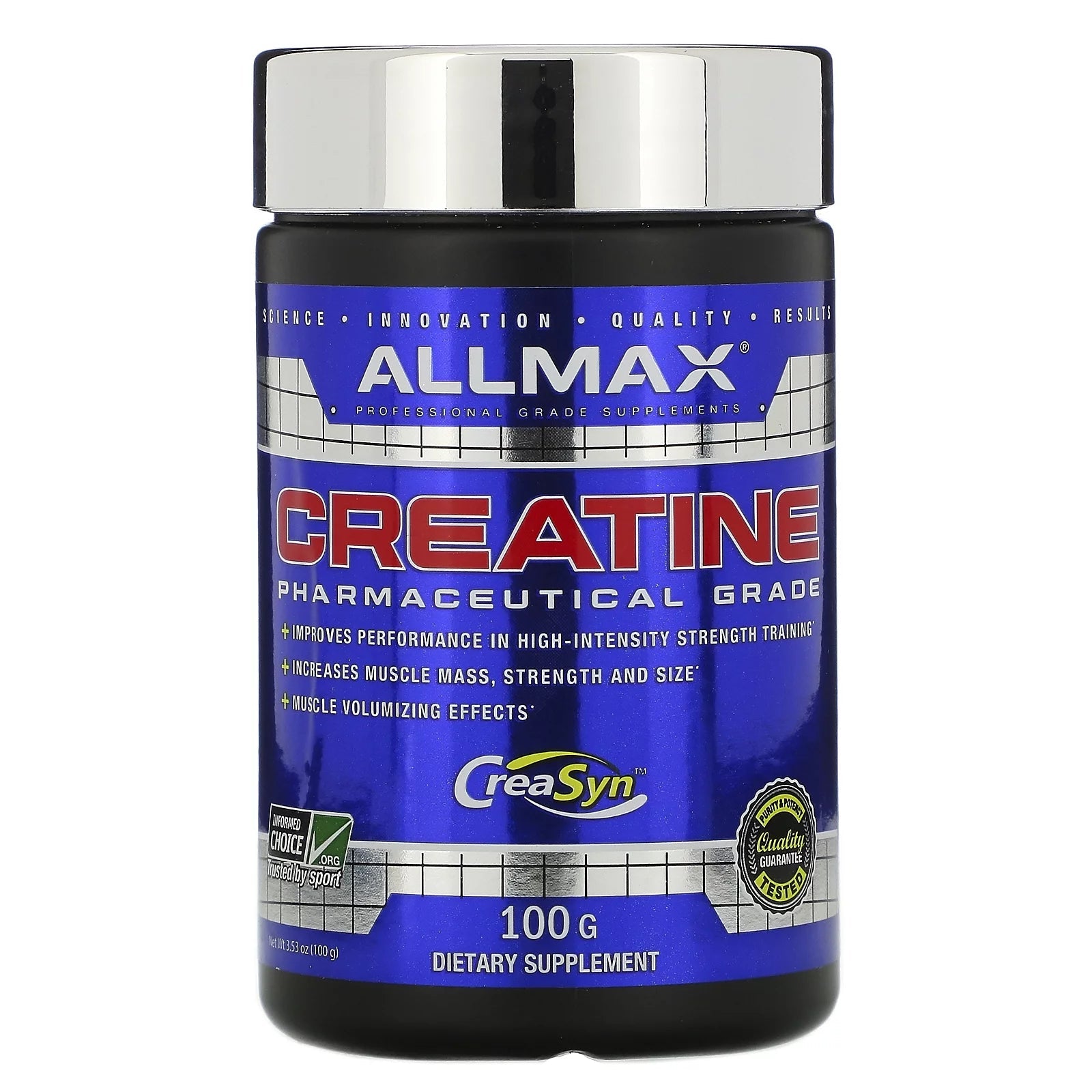 Micronized Creatine Monohydrate, Gluten Free & Fast Absorbing 100G, Unflavored, 20 Servings